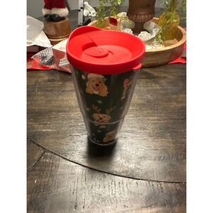 Tervis Tumbler 24oz Insulated Cup Dogs Christmas Reusable Red Lid NWOT